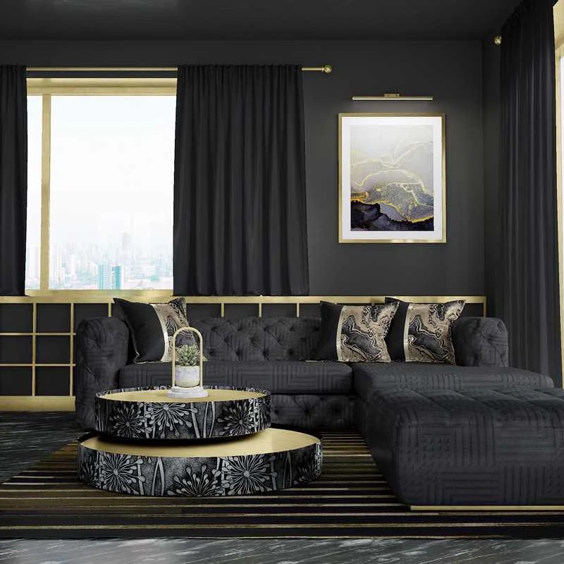 black and gold living room decor ideas
