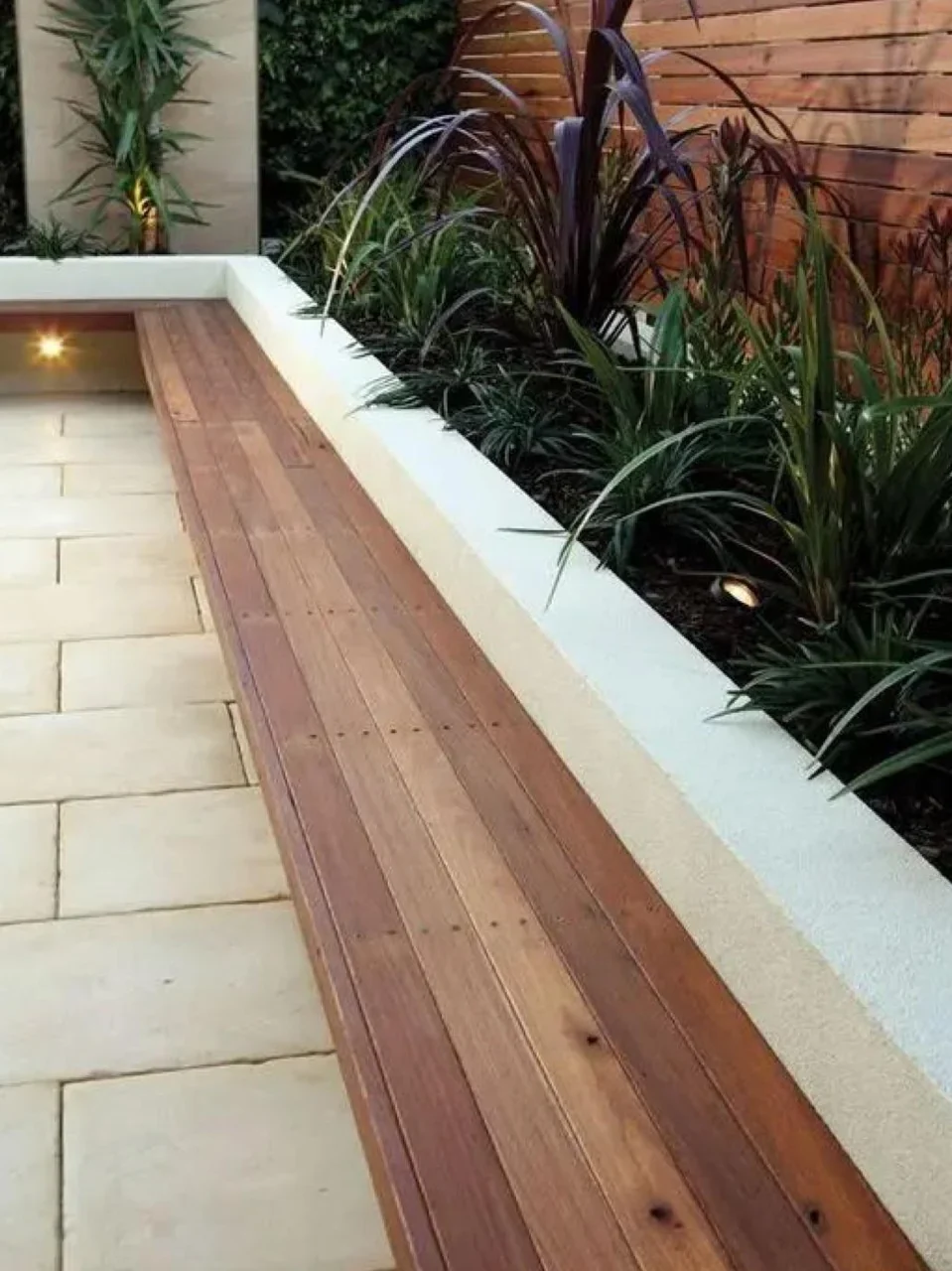 outdoor built in bench setup
