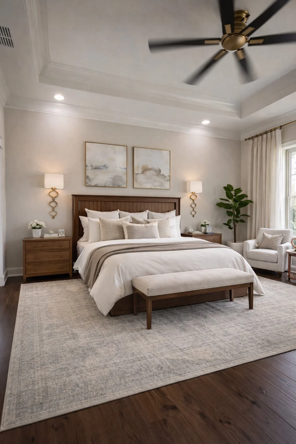 wood and upholstered bedroom set
