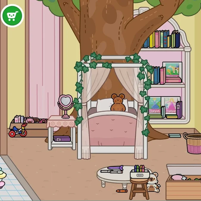 Toca Boca bookshelf decor
