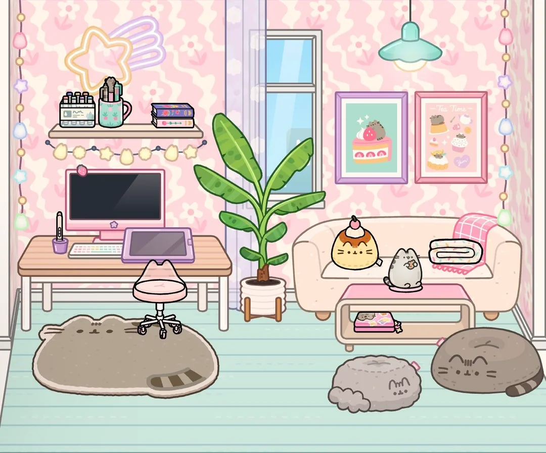 Toca Boca pink living room
