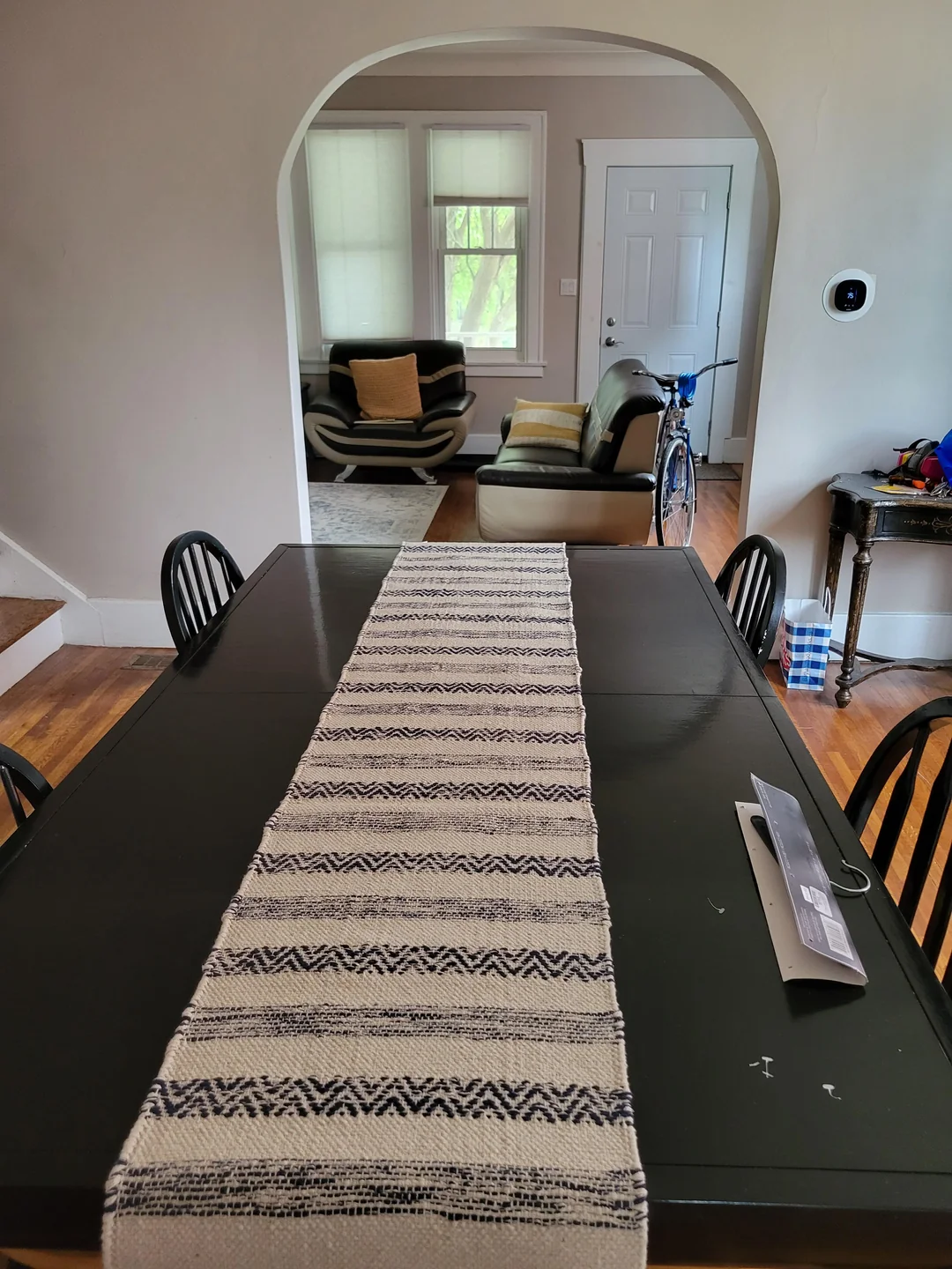 linen table runner dining room