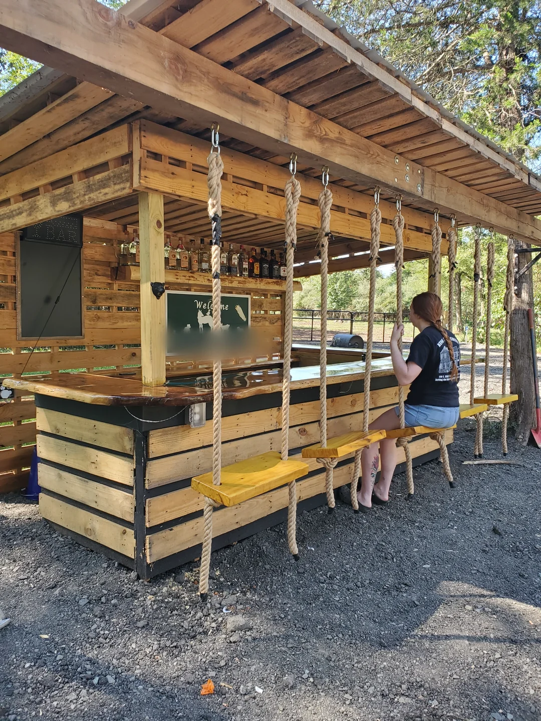 rustic outdoor bar