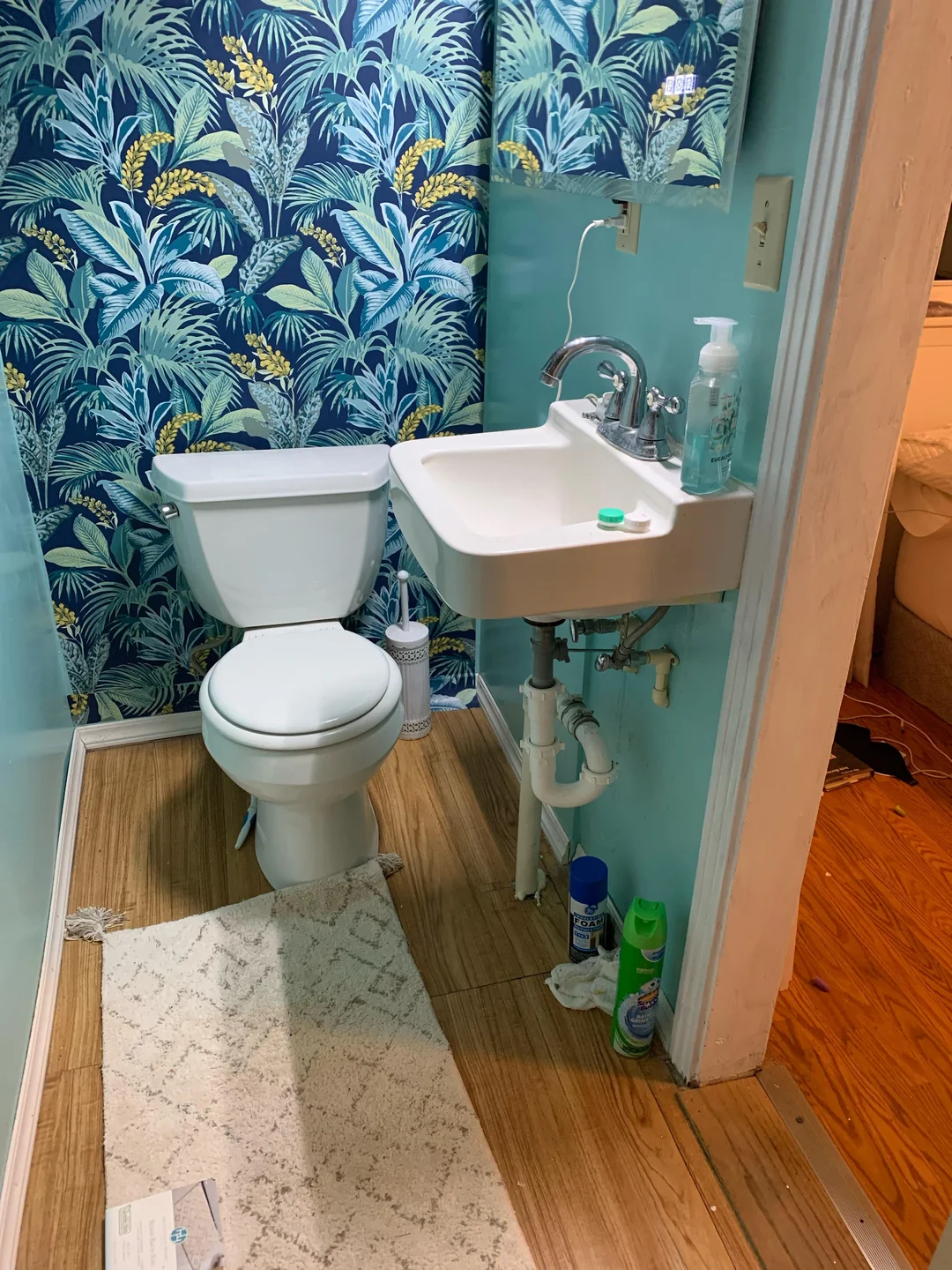small bathroom sink setup