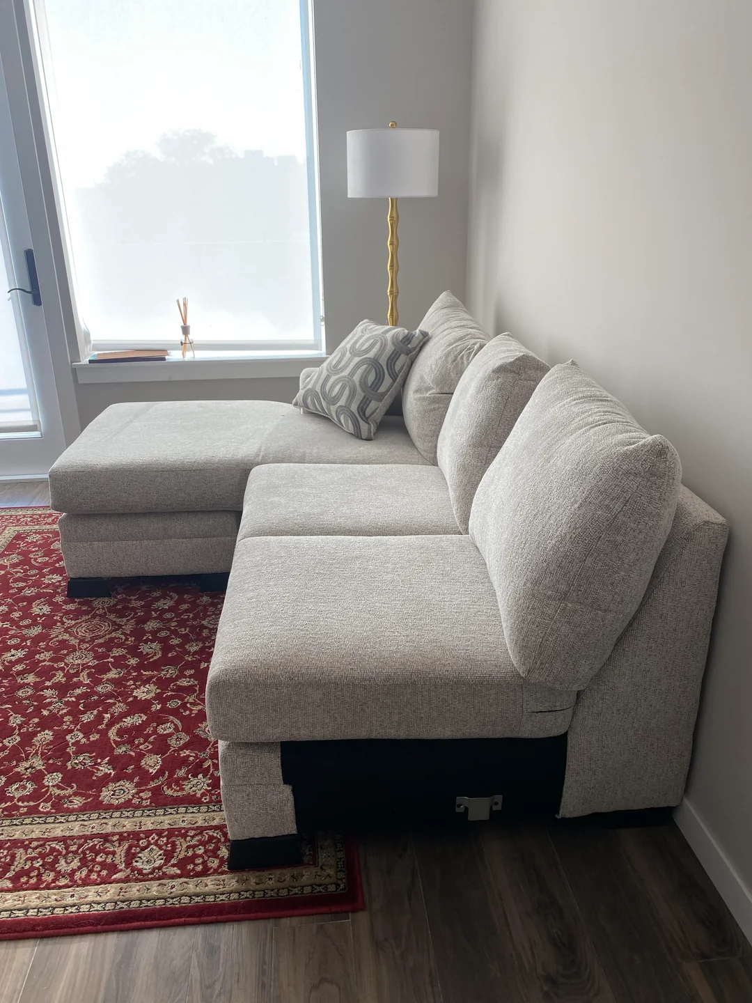 armless sofa living room
