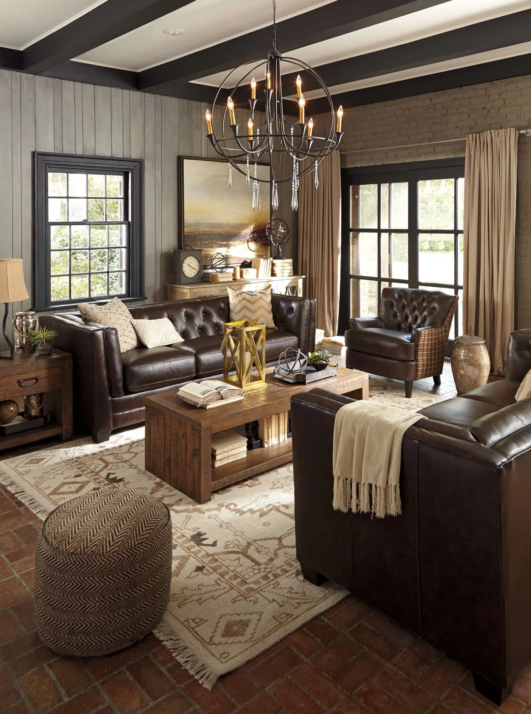 earth tone sofa living room

