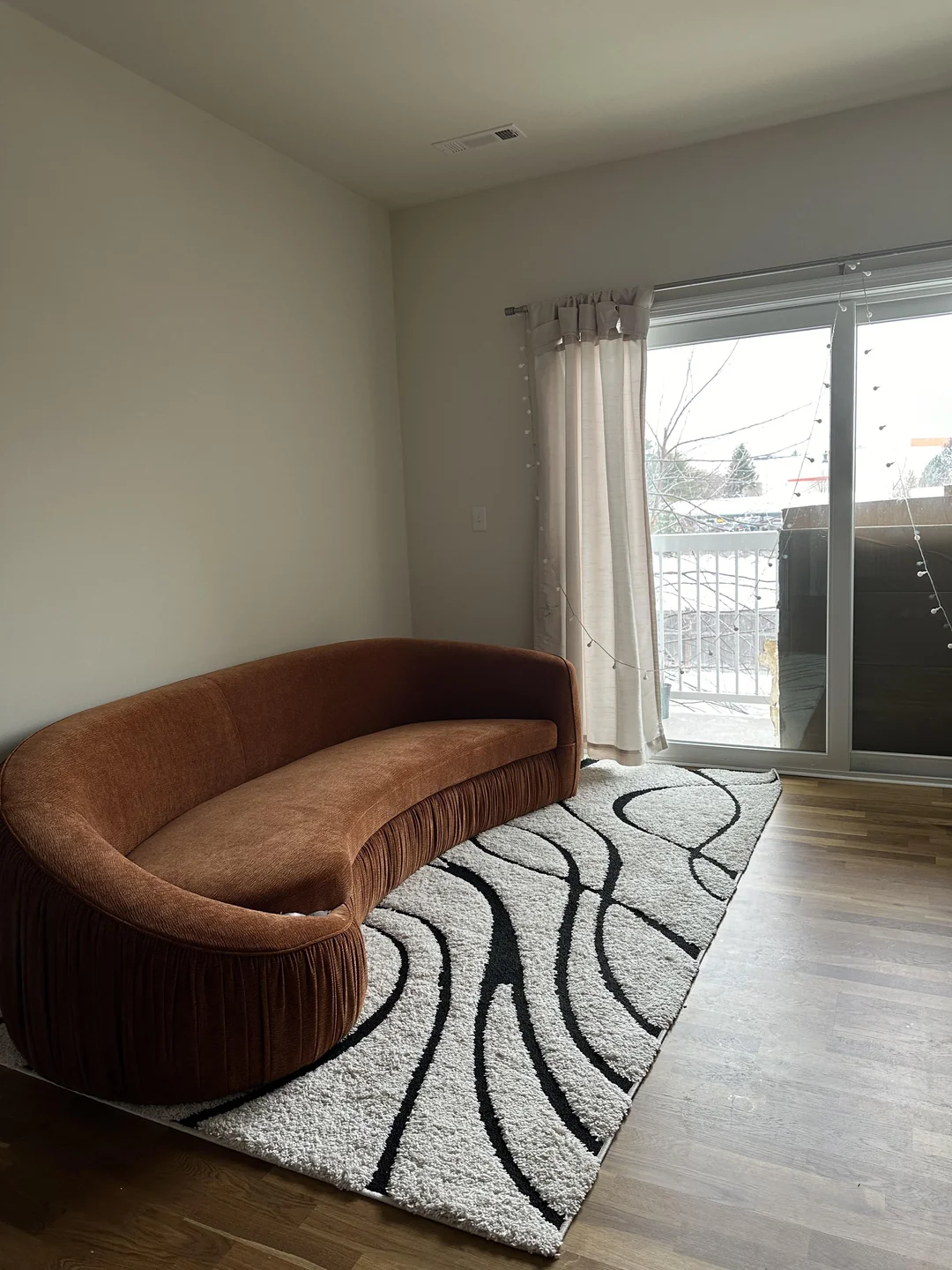 velvet curved sofa living room