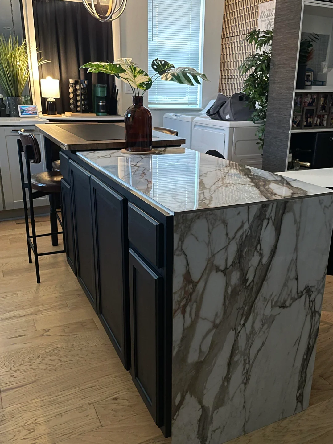 waterfall kitchen island countertop