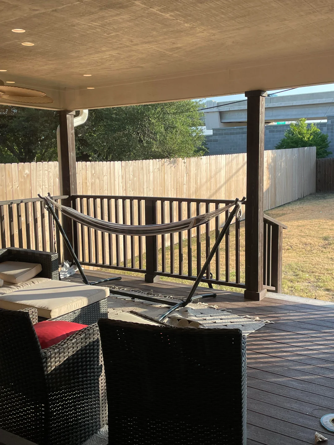 covered bbq patio setup backyard
