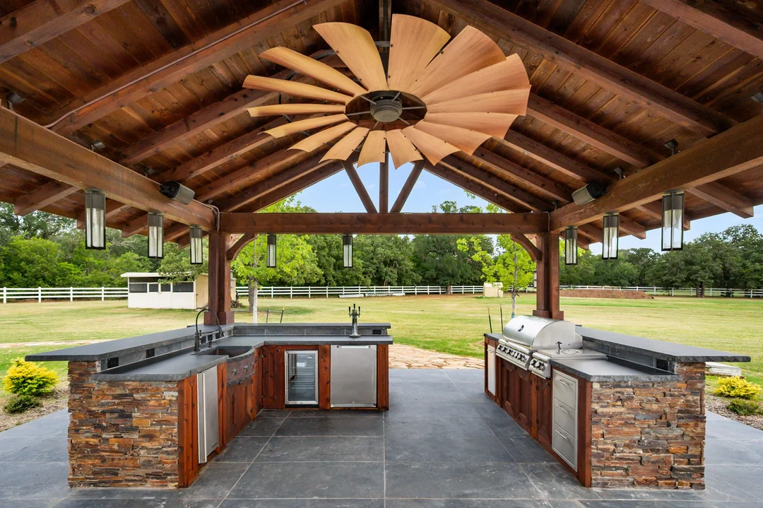 custom bbq patio design real homes
