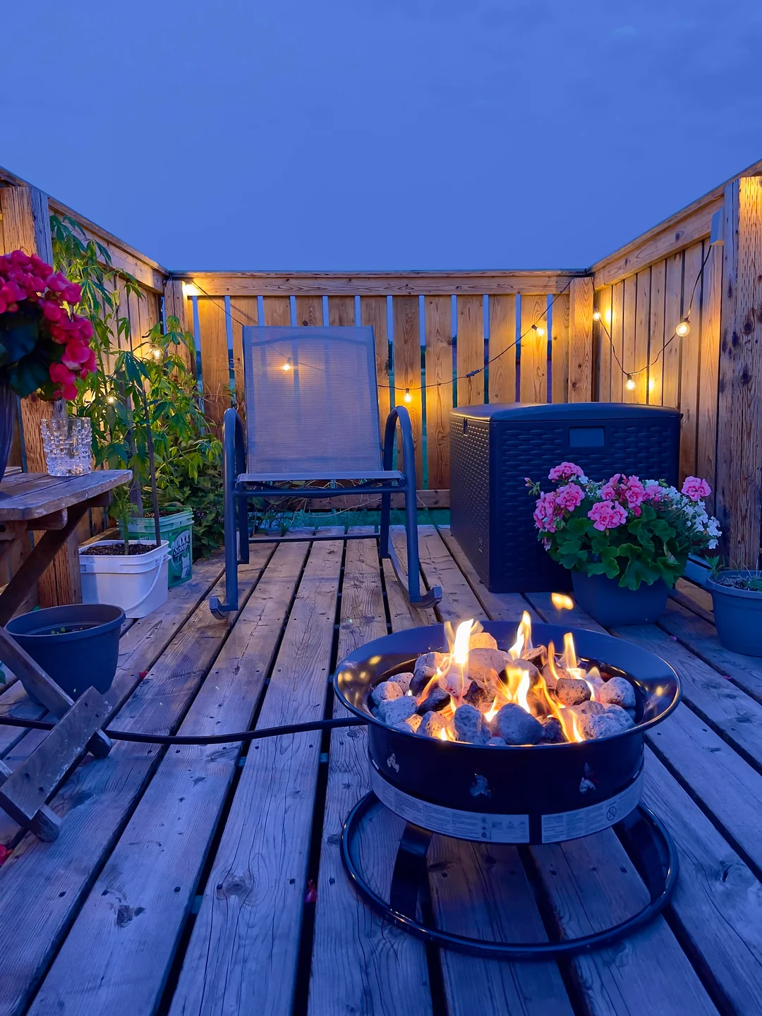 bbq patio with fire pit seating area
