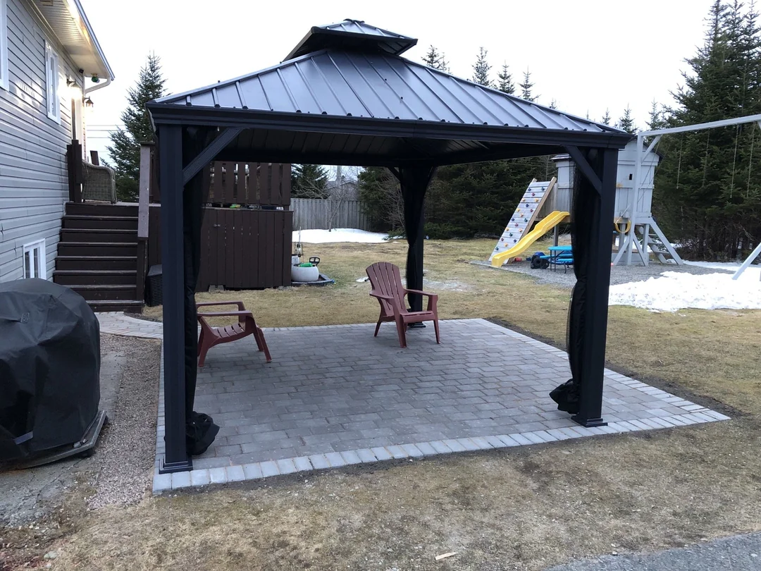 black metal frame gazebo