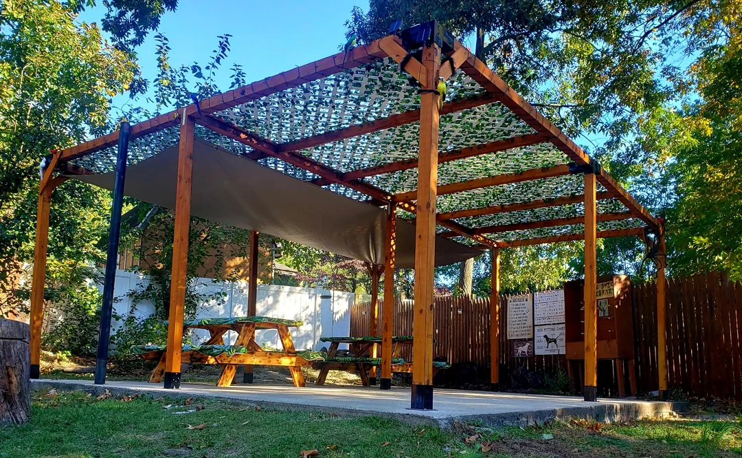 open roof carport pergola parking space
