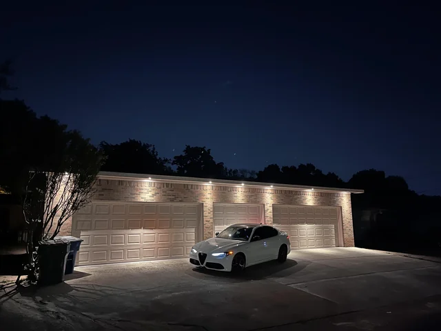 carport lighting night exterior setup
