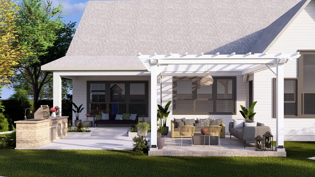 open layout backyard grill area design
