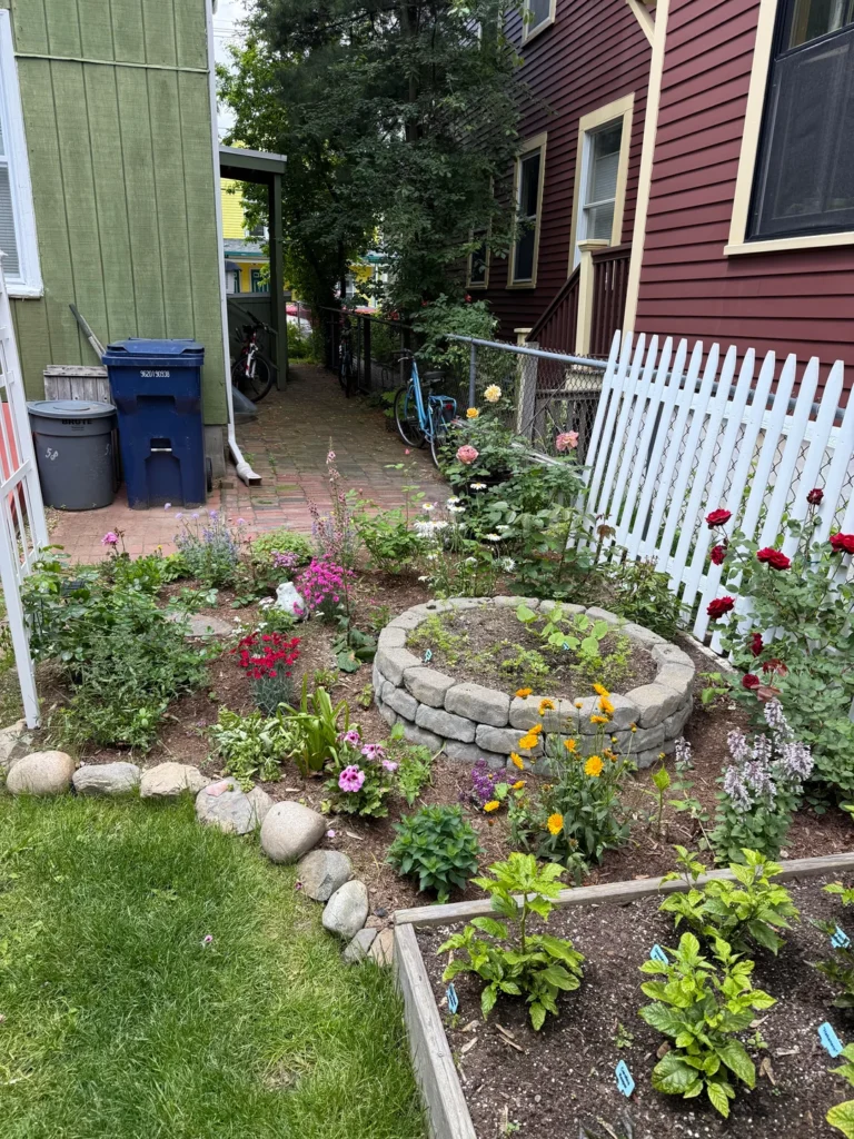 cottage flower garden backyard
