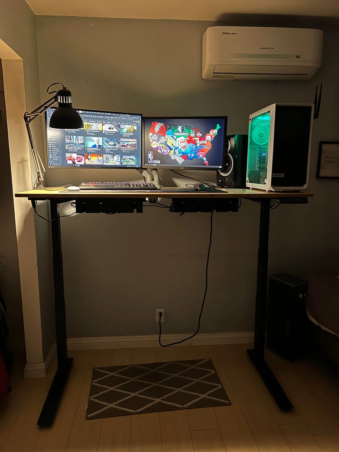 standing desk gaming setup adjustable
