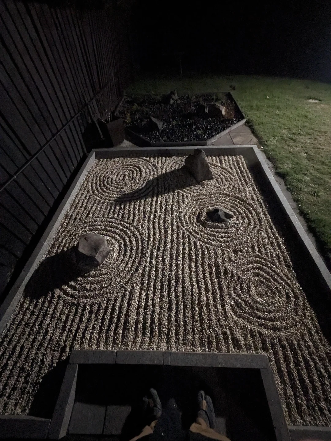 raked sand zen garden simple design
