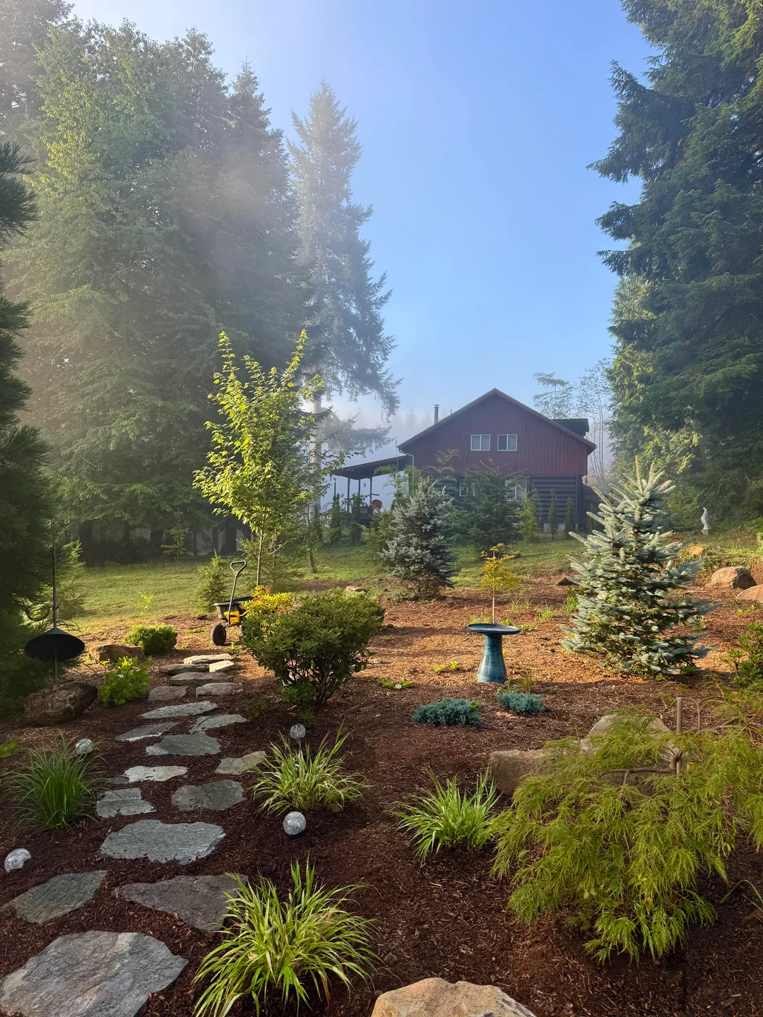 zen garden stepping stones path
