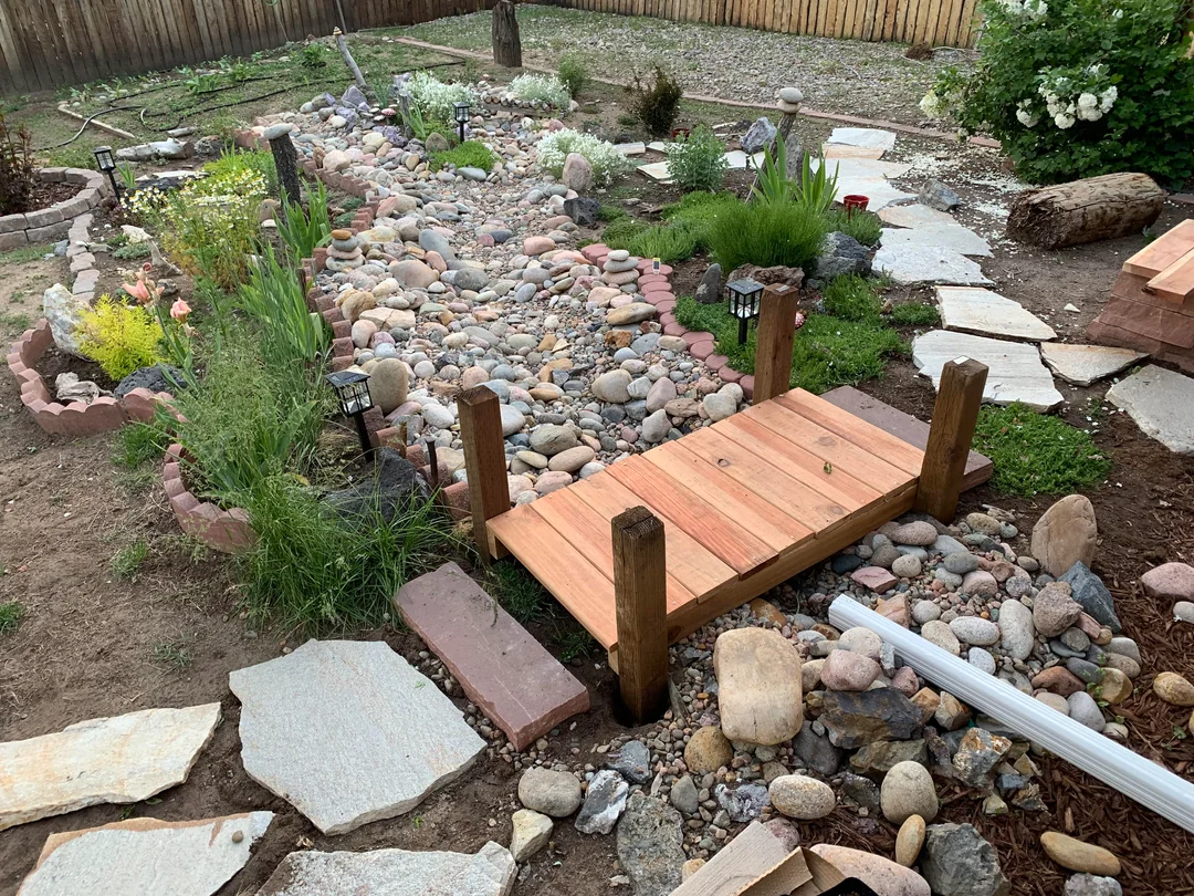dry river bed zen garden backyard
