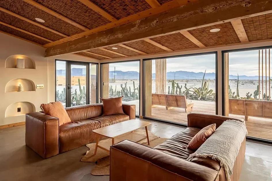 wood furniture indoor outdoor living room combo
