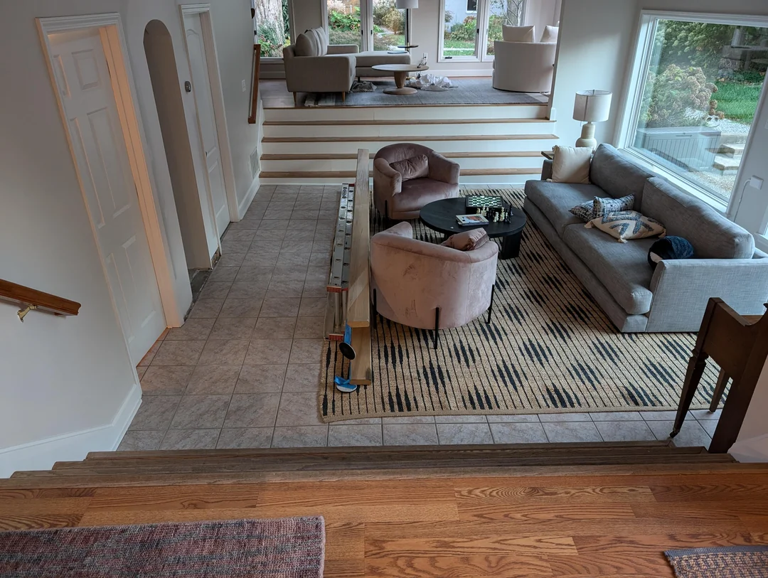 multi level patio living room steps design
