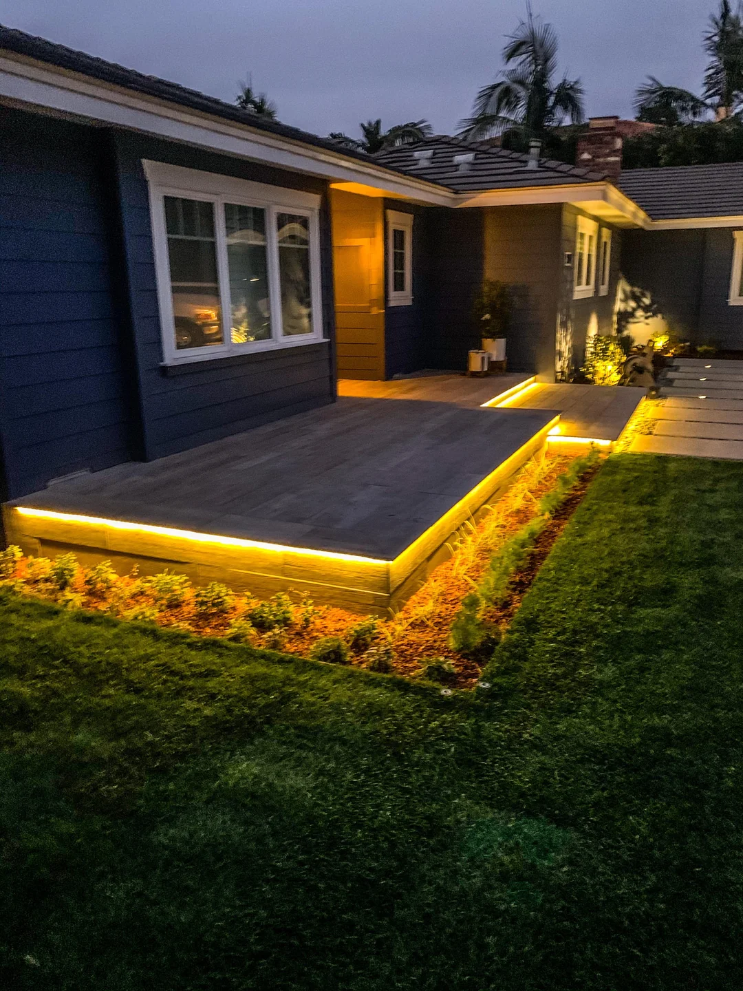 patio border lights clean look
