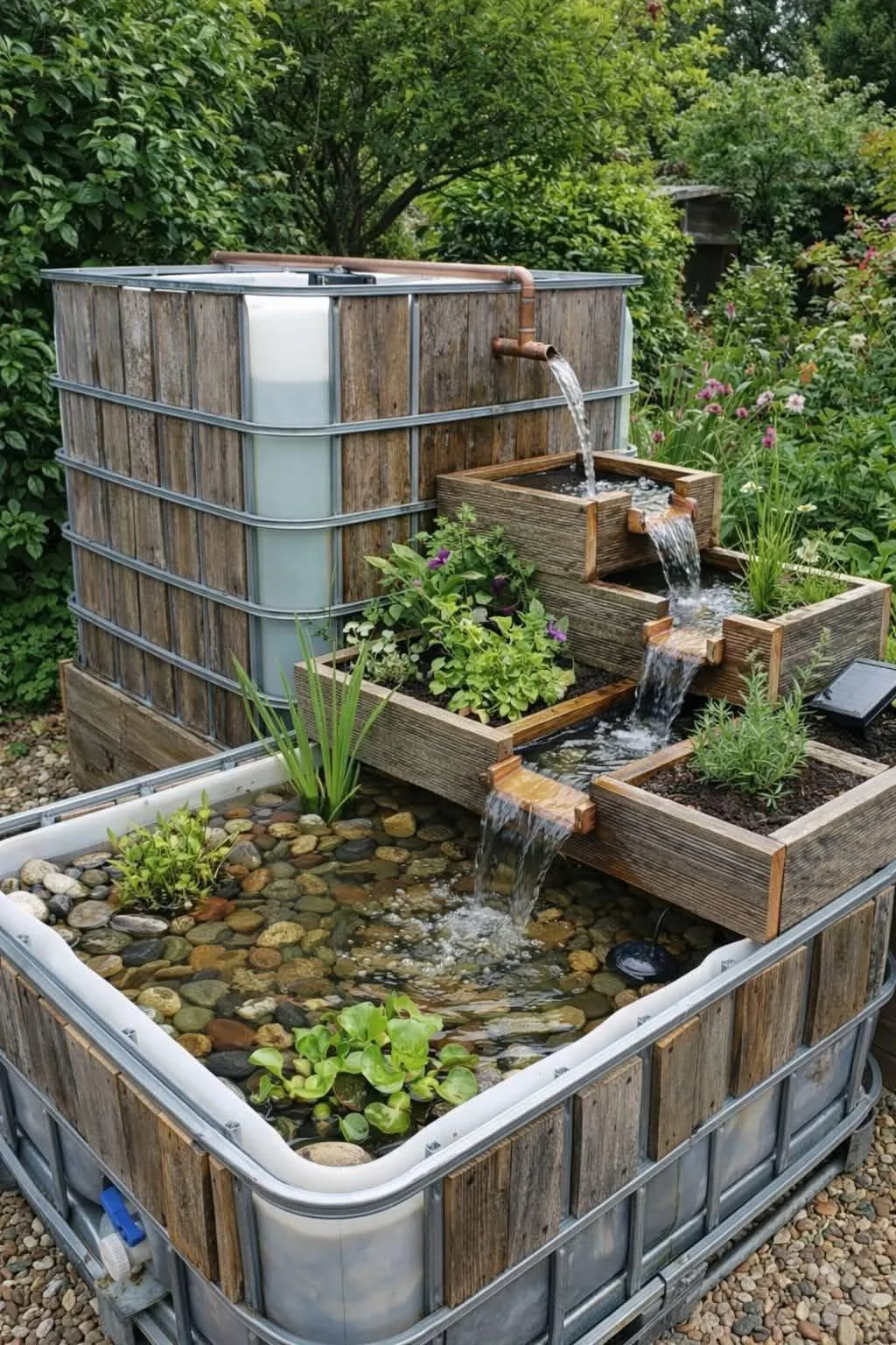 tiered pond design garden water feature
