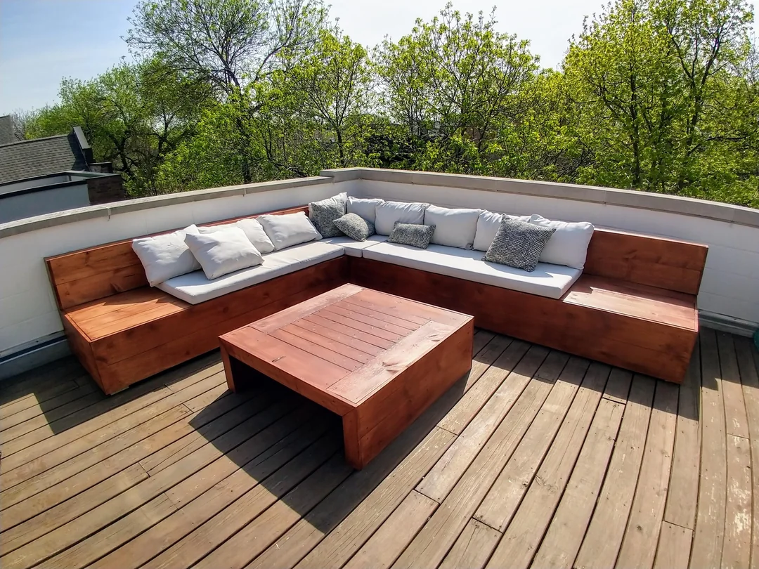 rooftop built in bench