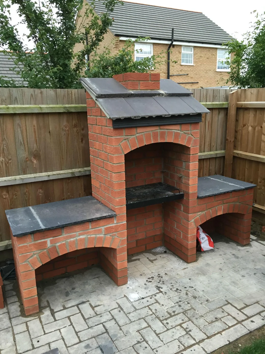 brick bbq pit backyard corner build
