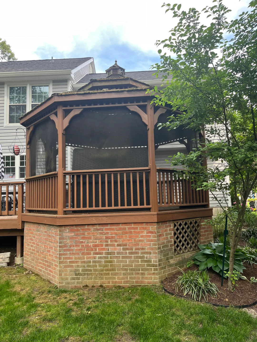 screened gazebo backyard