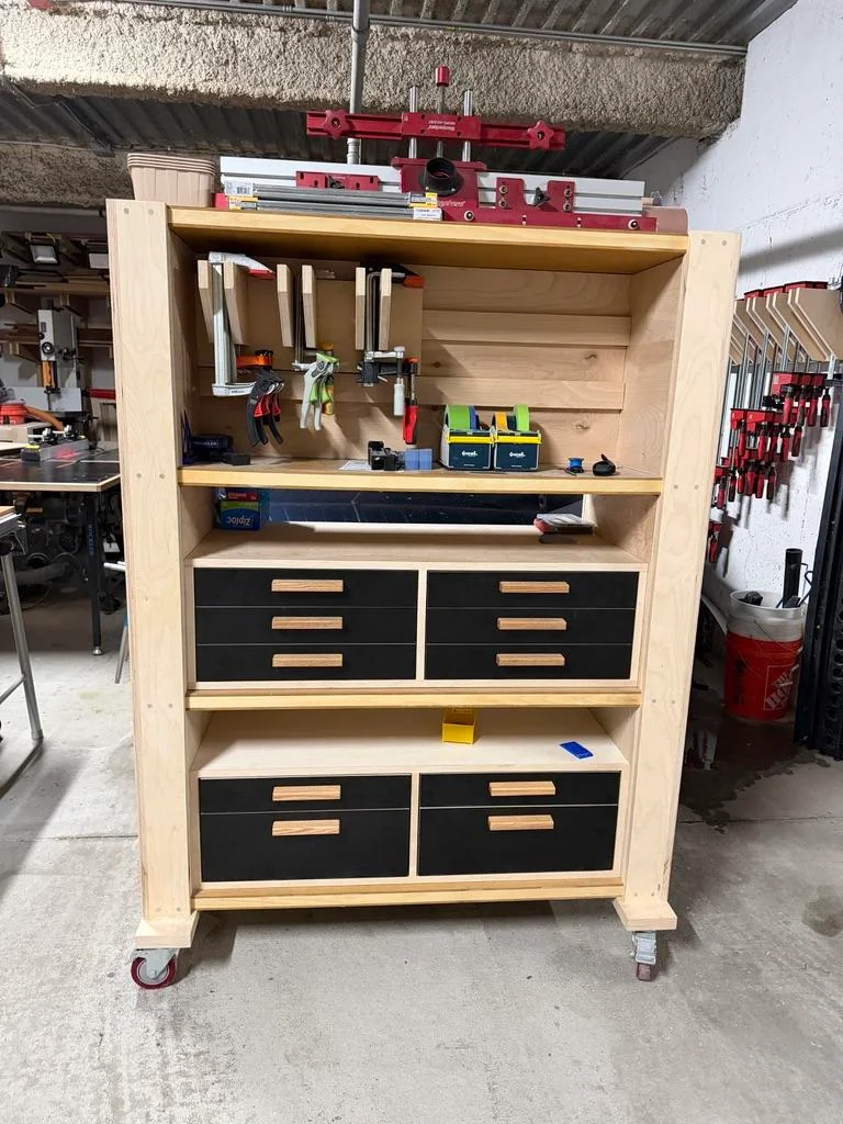 rolling tool cart workshop setup DIY
