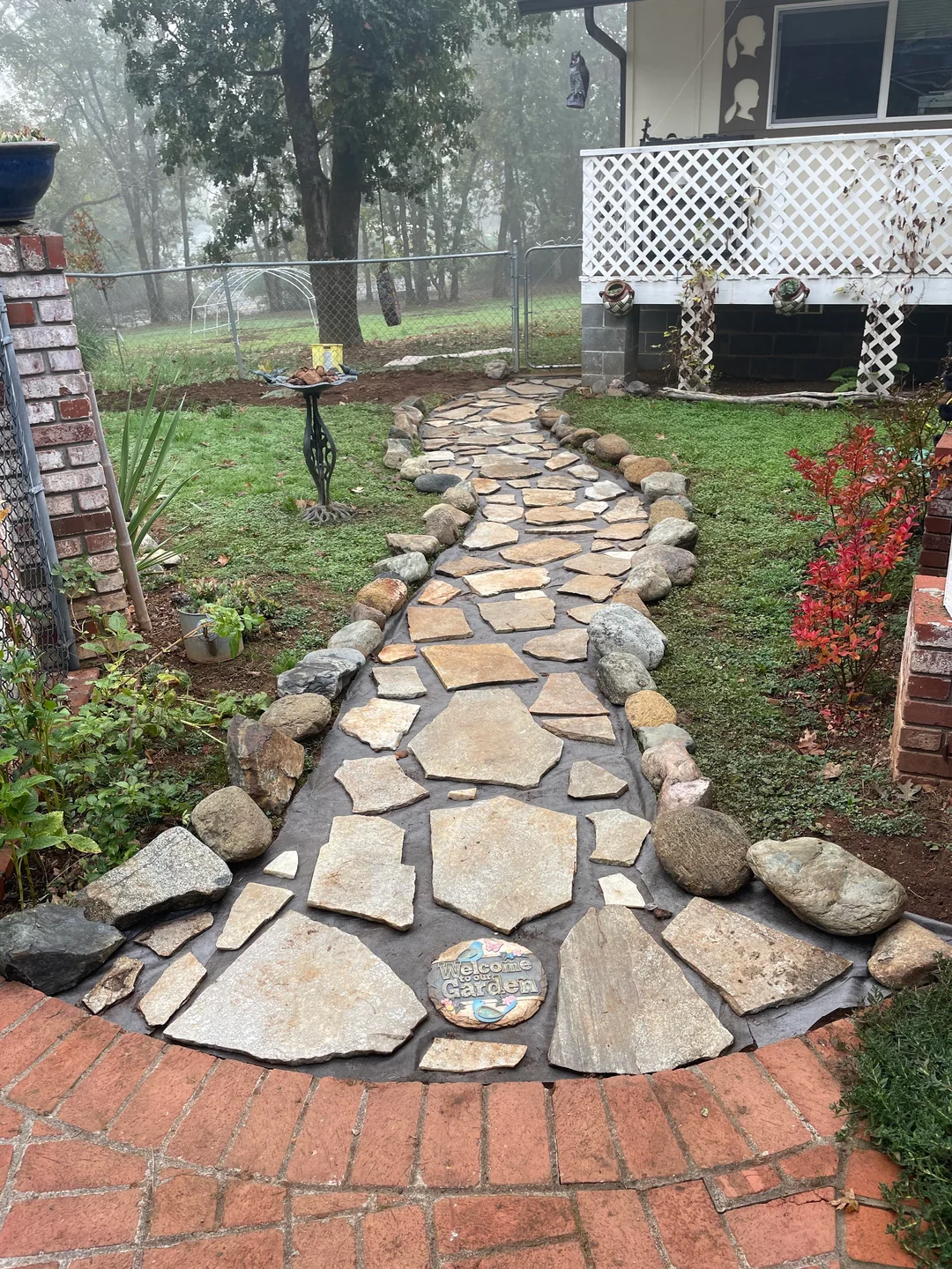 garden pathway stone walkway backyard ideas
