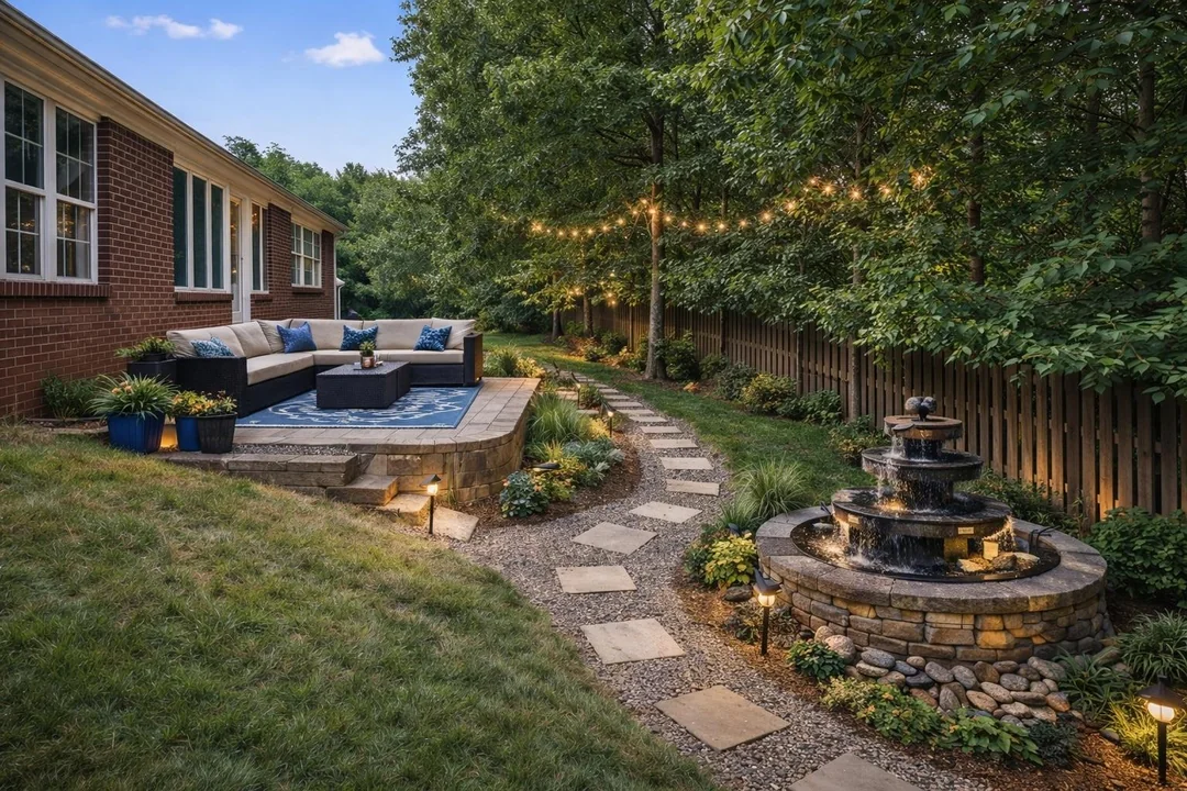 multi level garden small yard steps design
