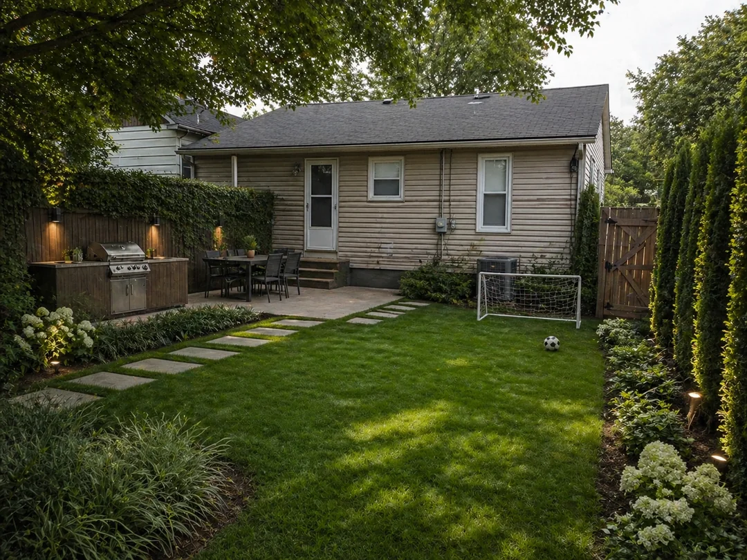small backyard lawn design simple grass garden
