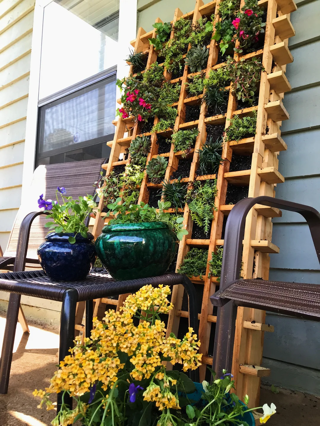 vertical garden wall DIY pallet plants

